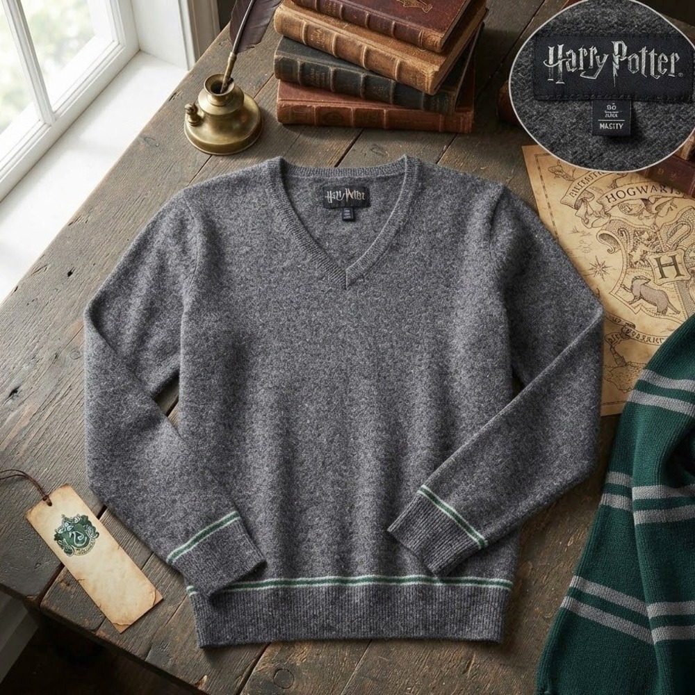 Harry Potter Slytherin Lambswool Sweater Large Lochaven Scotland Wizarding